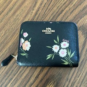 Black Floral Small Wallet